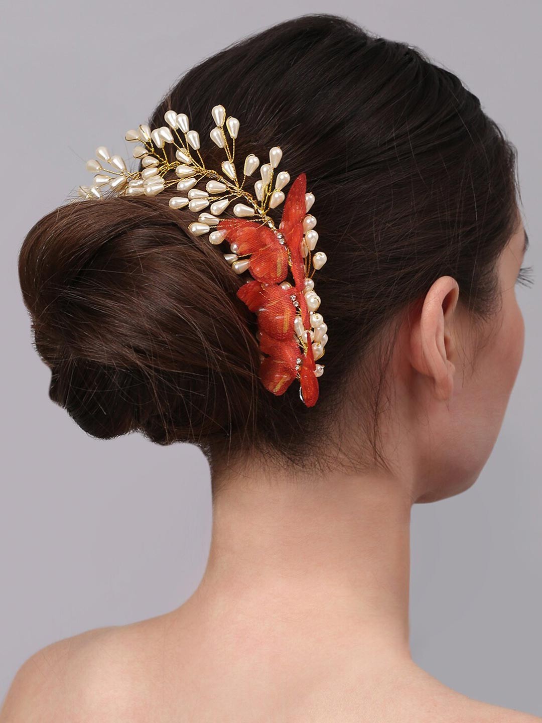

Celena Cole Women Red & Cream-Coloured Hairstick