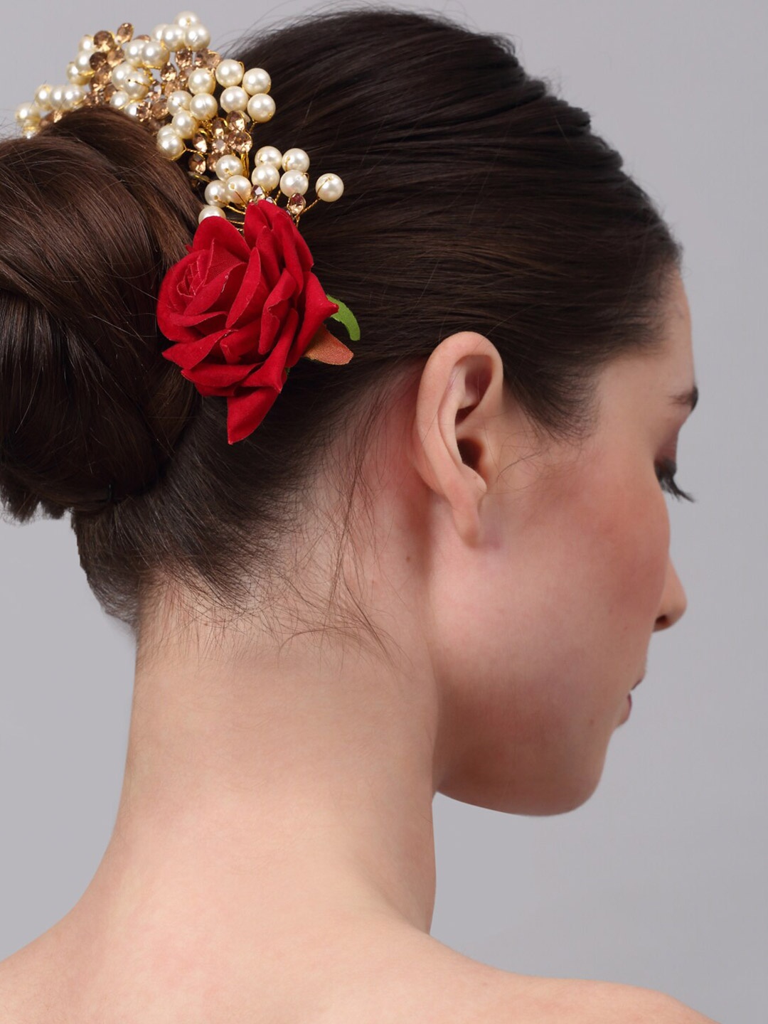

Celena Cole Women Red & Gold-Toned Embellished Hair Accessory Set