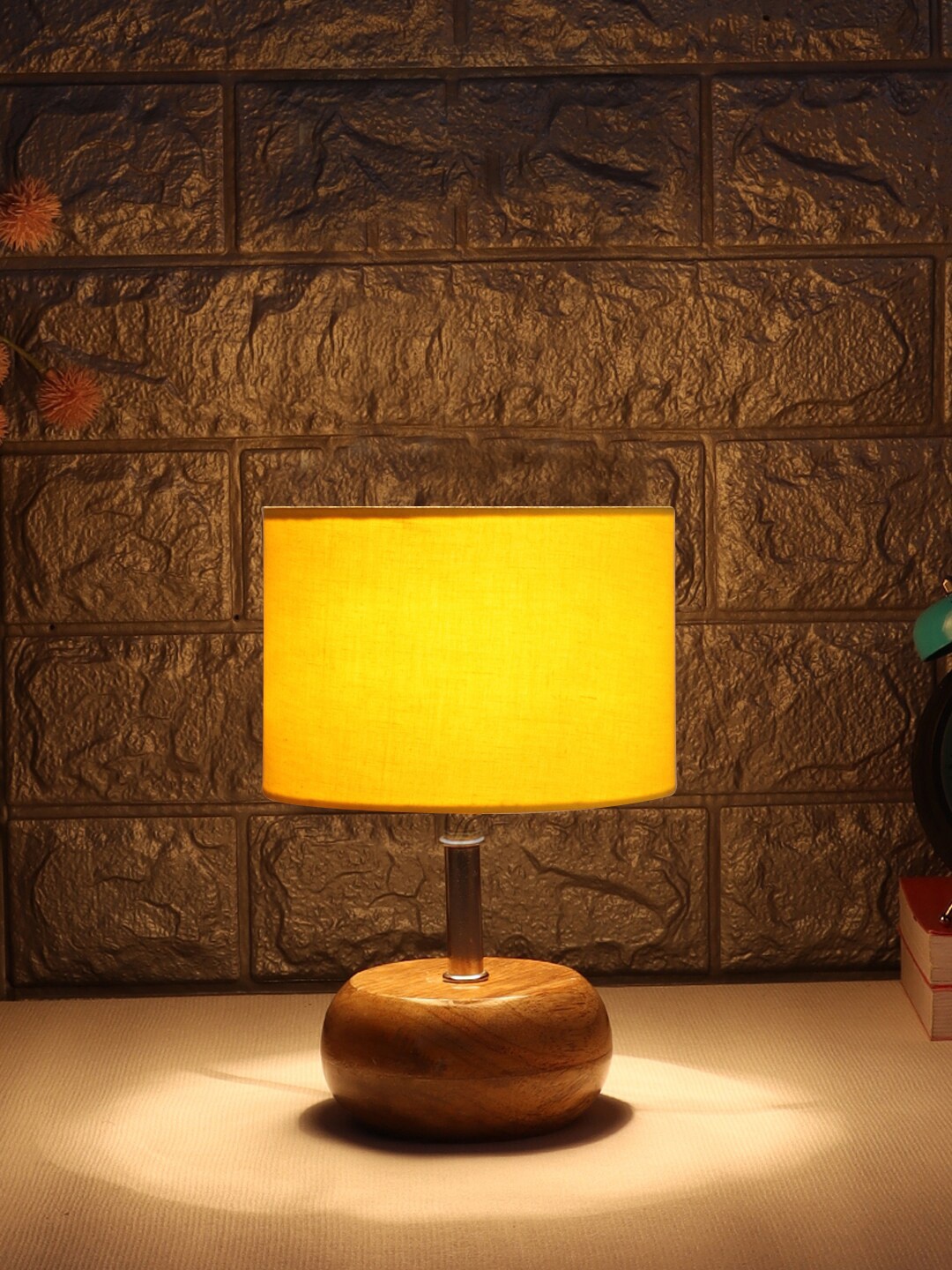 

Devansh Yellow & Beige Wood Table Lamp with Cotton Shade
