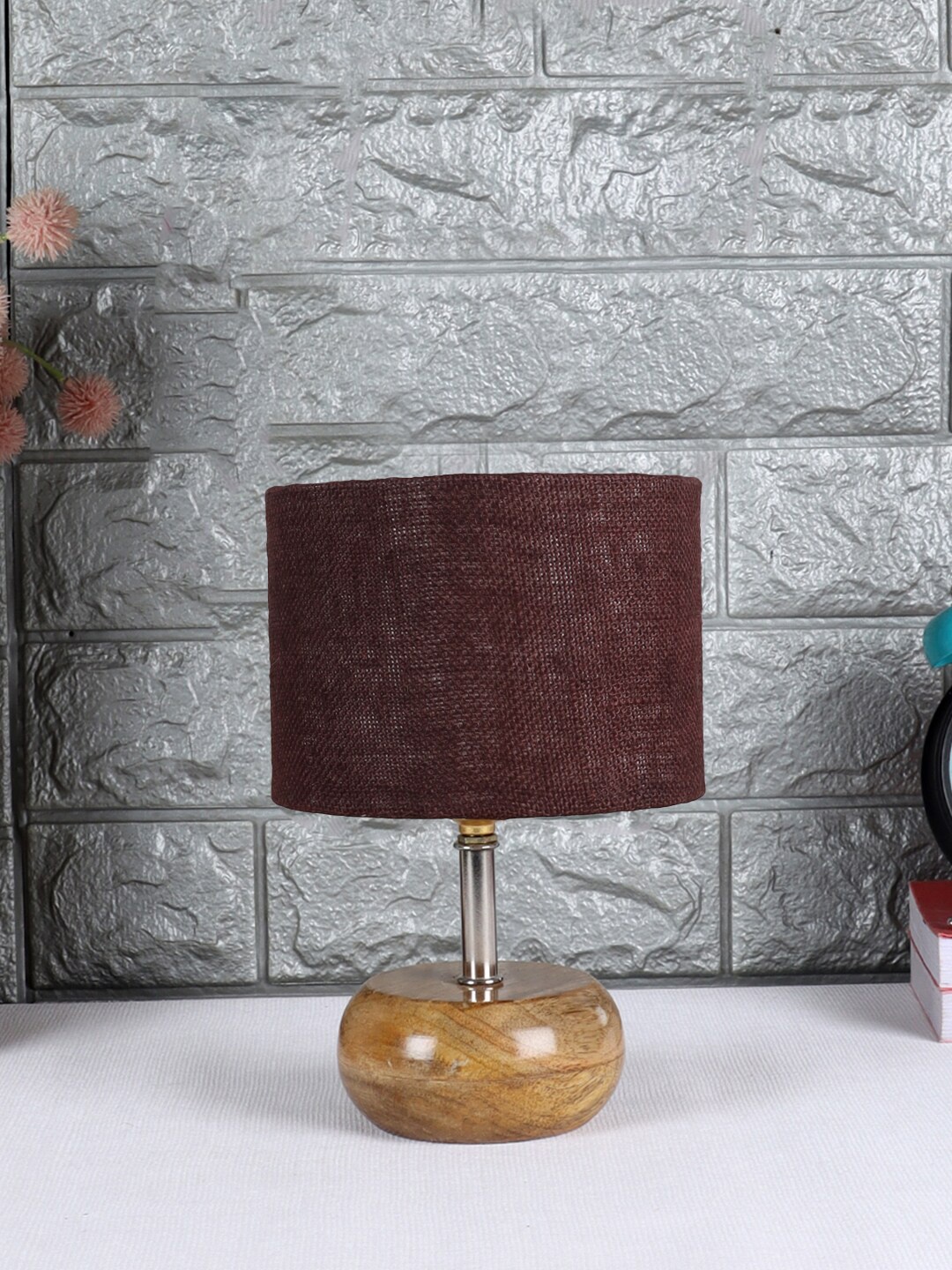 

Devansh Brown Wood Table Lamp with Jute Shade