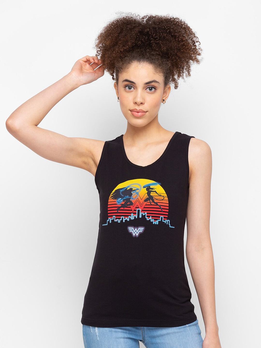 

Smugglerz Black Print Tank Top