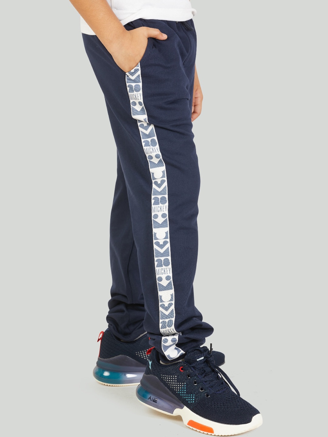

Zalio Boys Navy Blue Mickey Mouse Printed Cotton Track Pants