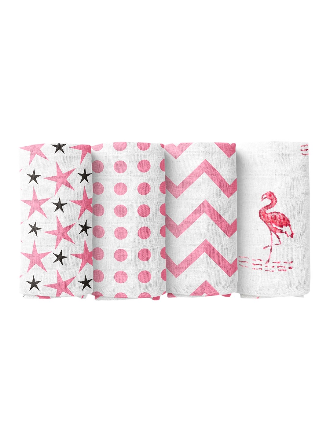 

Moms Home Infants Pack Of 4 Printed Organic Cotton Muslin Swaddles, Multi