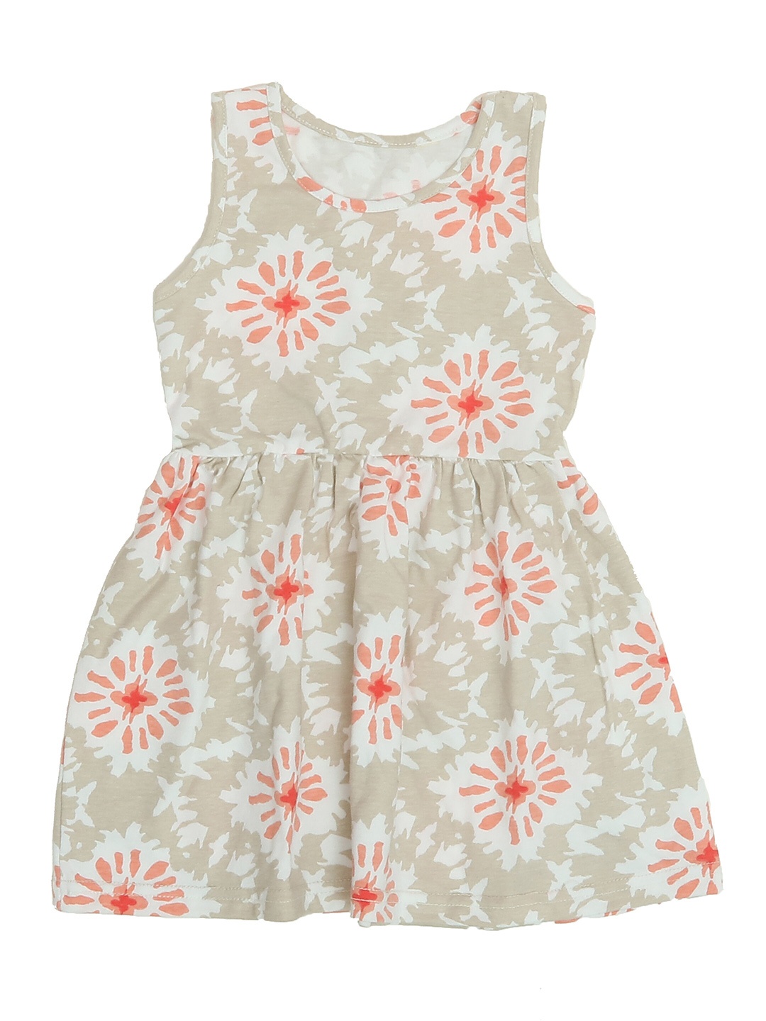 

OLIVE MIST Beige Floral Dress