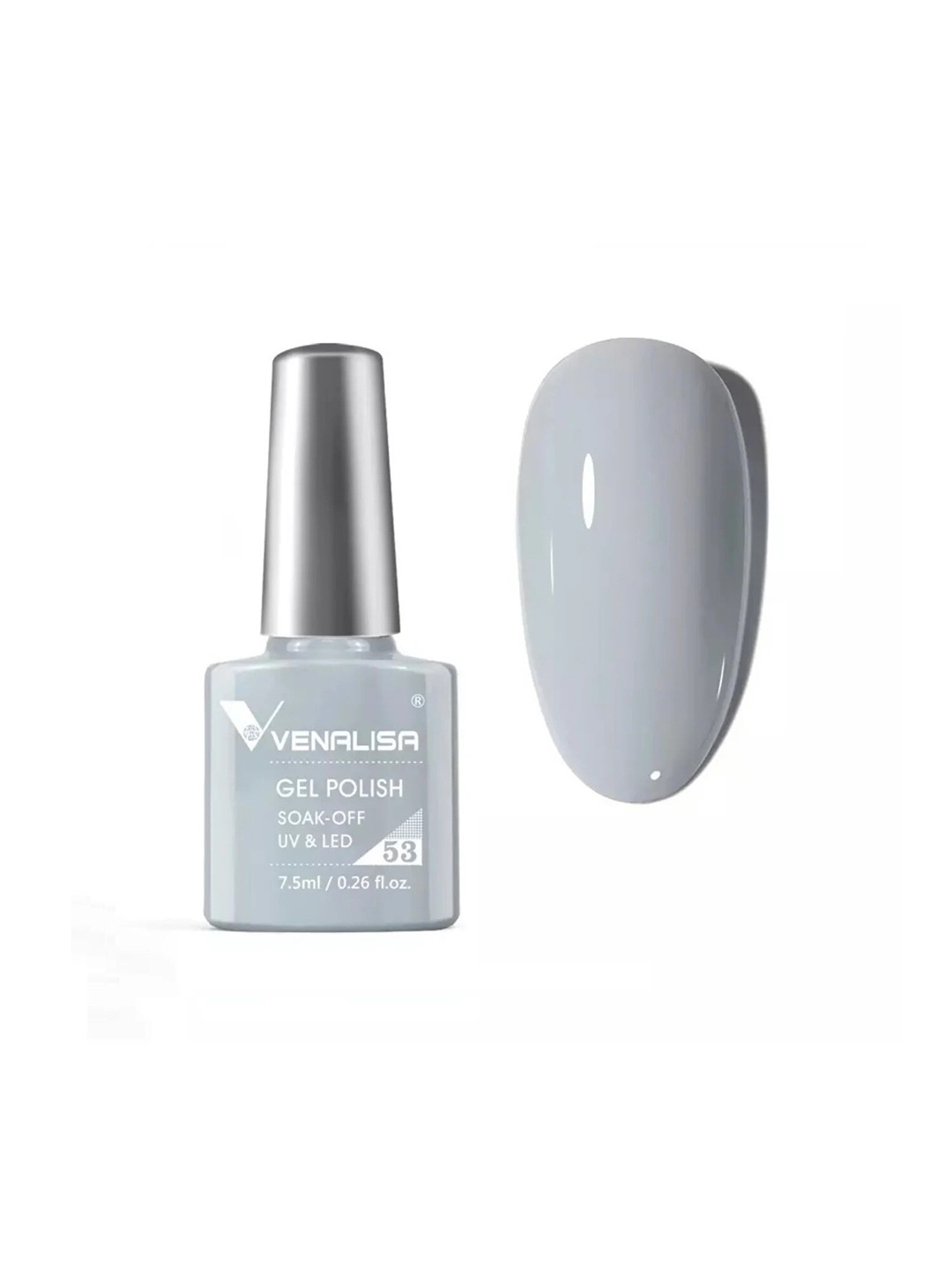 

VENALISA Soak Off UV LED Gel Nail Polish 7.5 ml - Shade 53, Grey