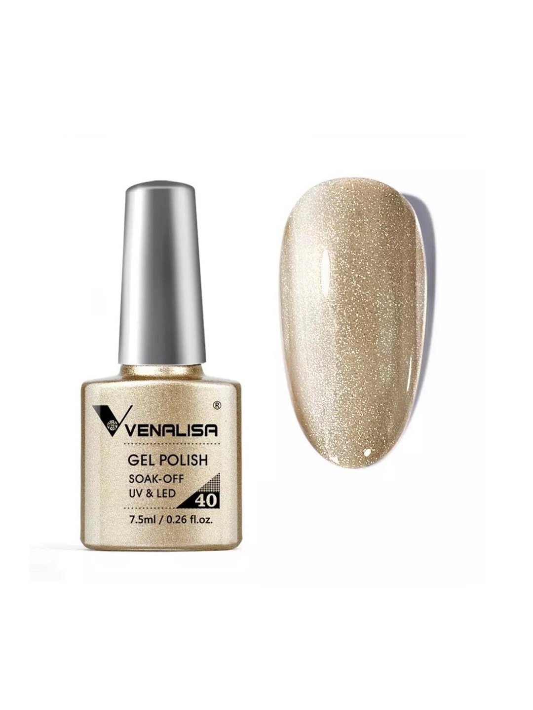 

VENALISA Soak-Off UV LED Long-Wearing Gel Nail Polish - Shade 40, Gold