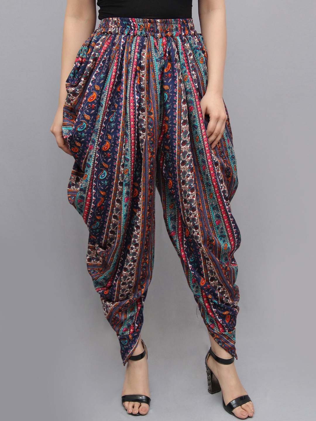 

CRAZEVILLA Women Blue & Pink Printed Dhoti Pants