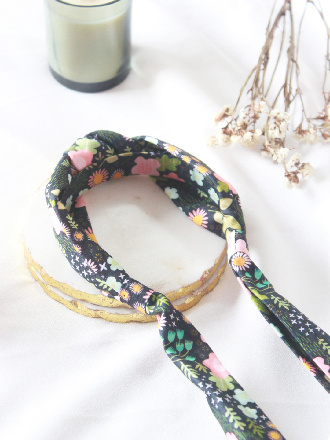 

Choko Girls Black & Pink Floral Printed Hairband