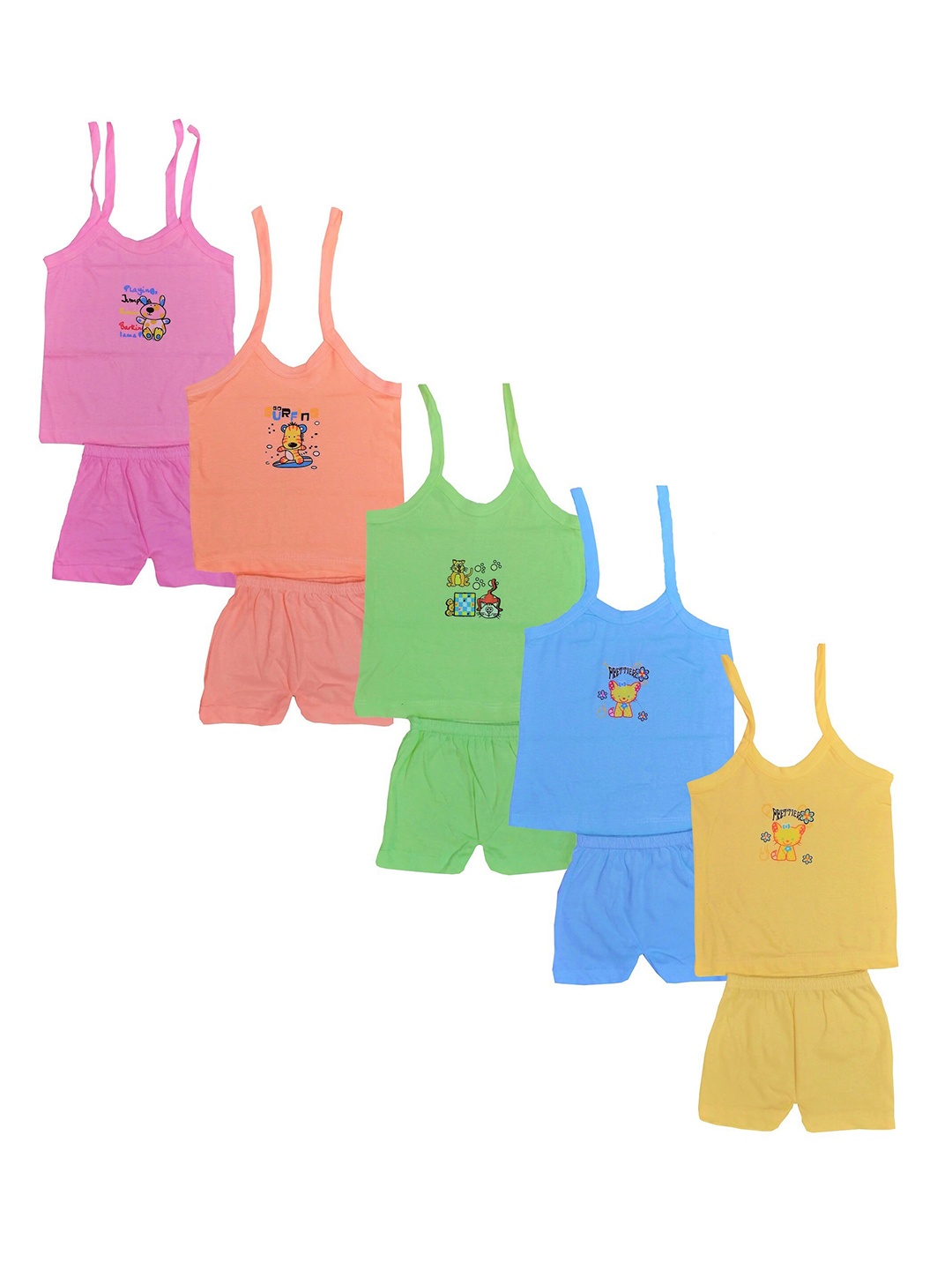 

MRB Boys Pack of 5 Printed Cotton T-shirt with Shorts, Multi