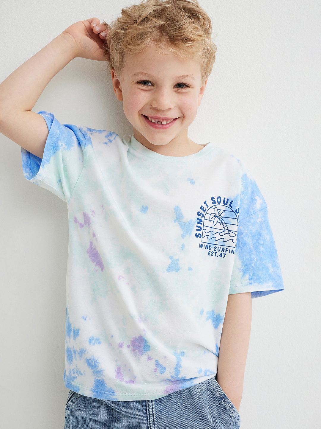 

H&M Boys Blue Printed T-shirt