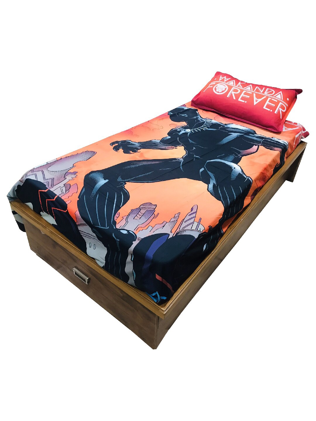 

Marvel Orange & Black Graphic 210 TC Single Bedsheet with 1 Pillow Covers
