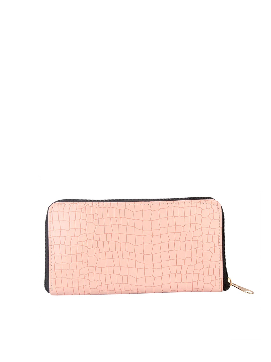 

MAMMON Women Pink Textured PU Zip Around Wallet