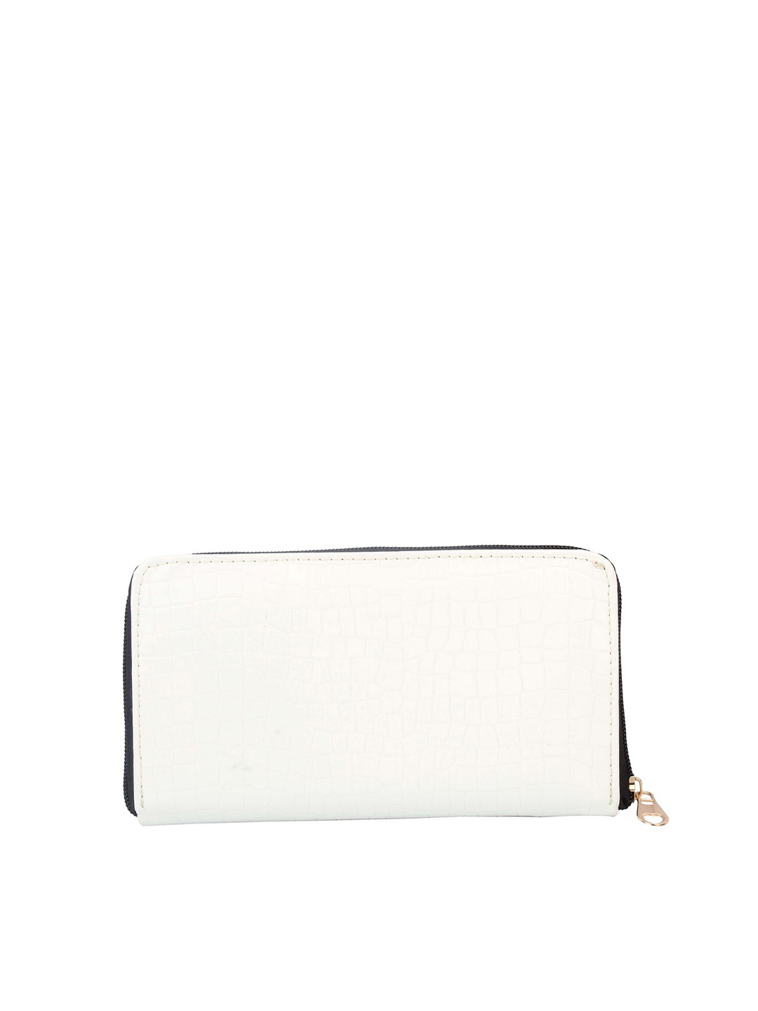 

MAMMON Women White Textured PU Zip Around Wallet