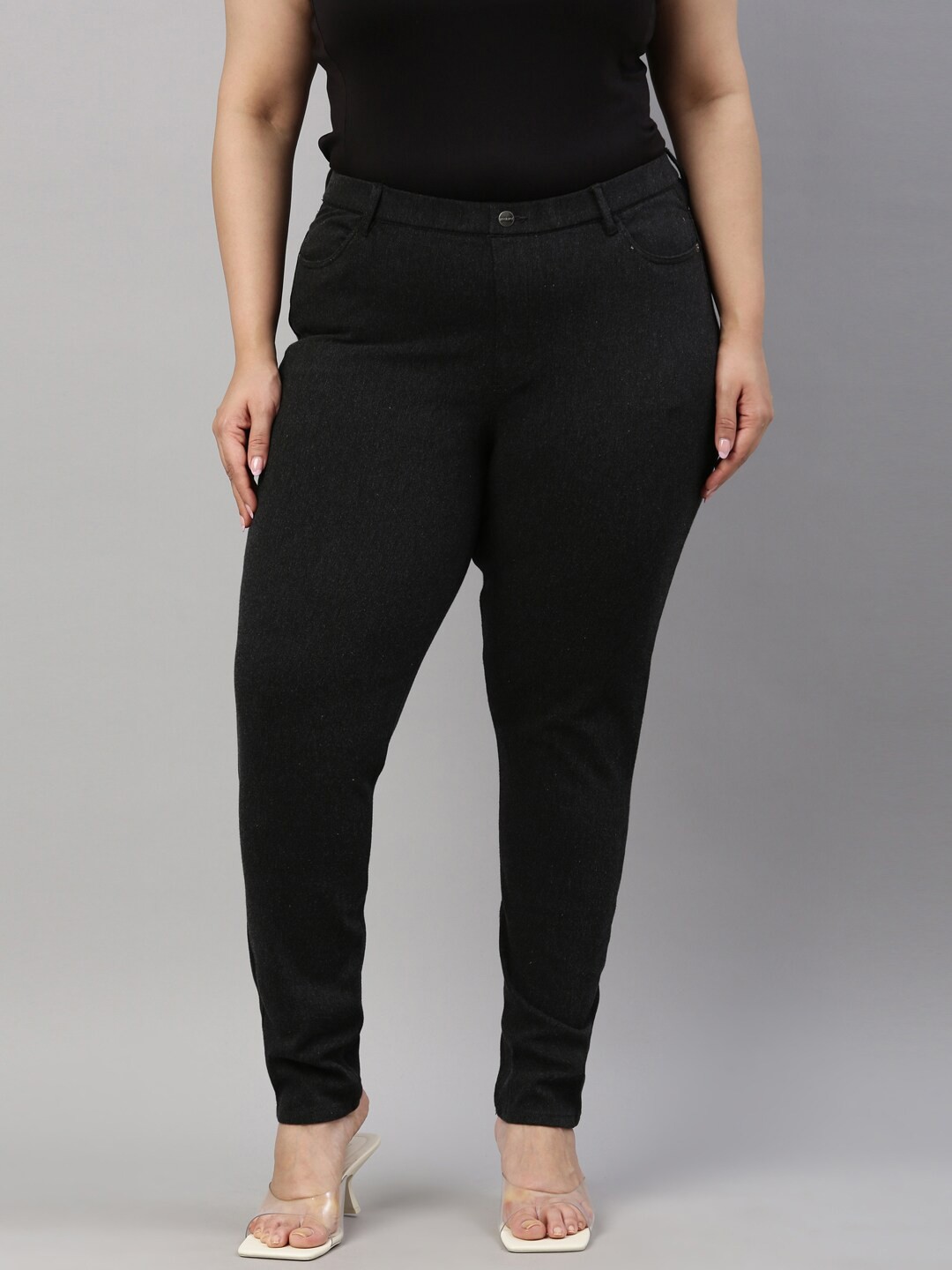 

Go Colors Grey Melange Slim Fit Jeggings