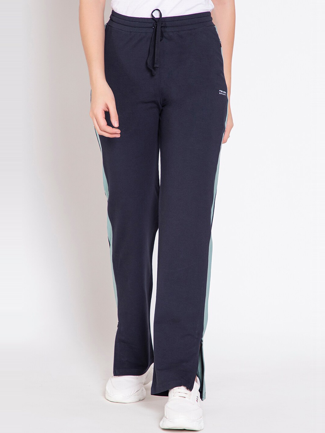 

FEMEA Women Navy Blue Solid Straight-Fit Track Pants