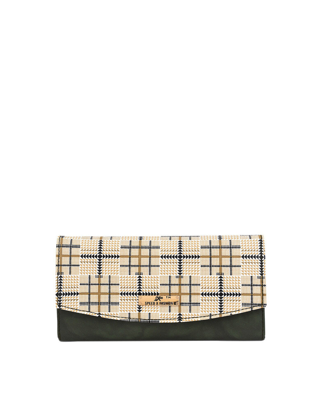 

SXF SPEED X FASHION Green & Pink Printed Purse Clutch