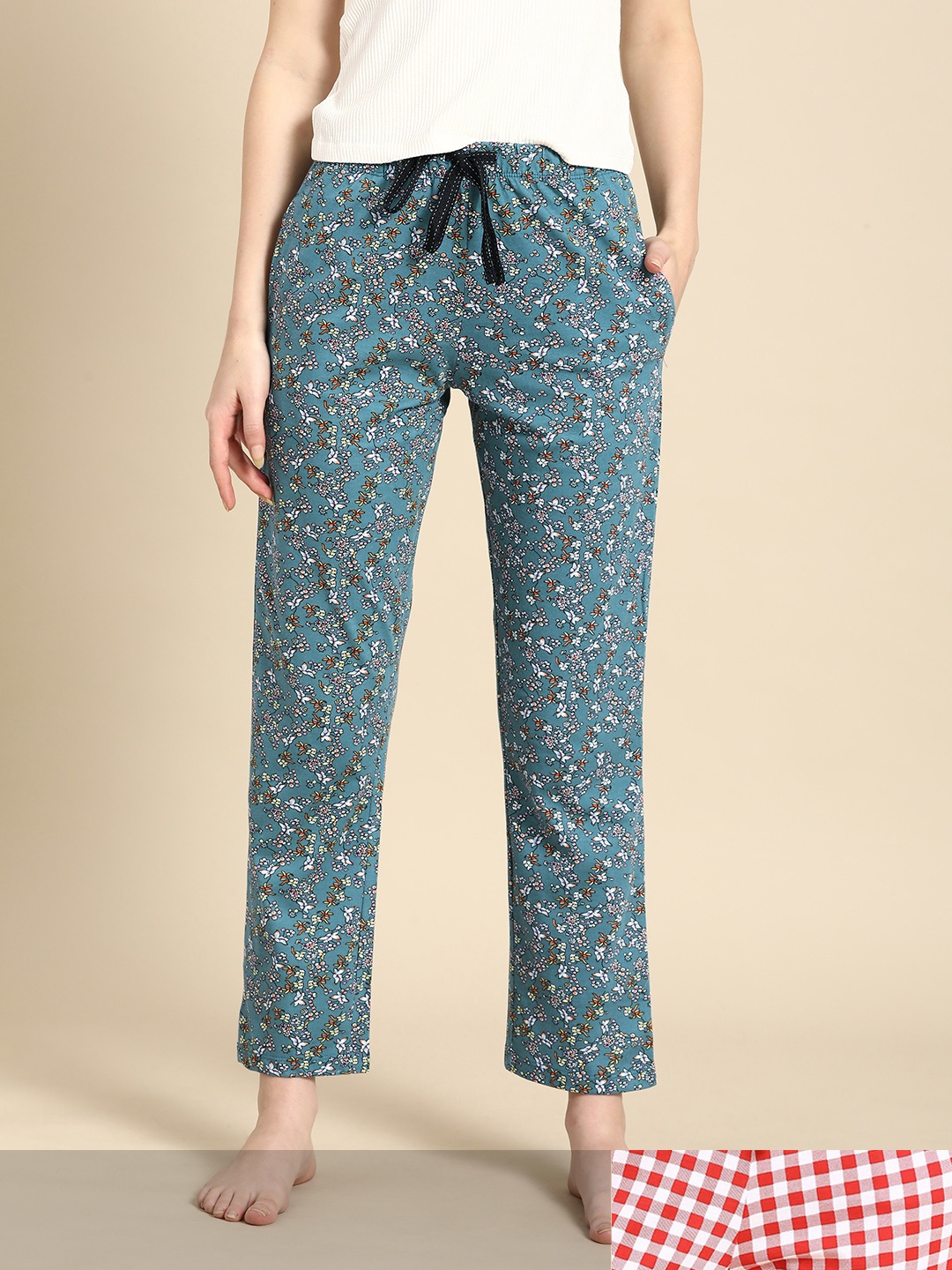 

Dreamz by Pantaloons Women Pack of 2 Cotton Lounge Pants, Multi
