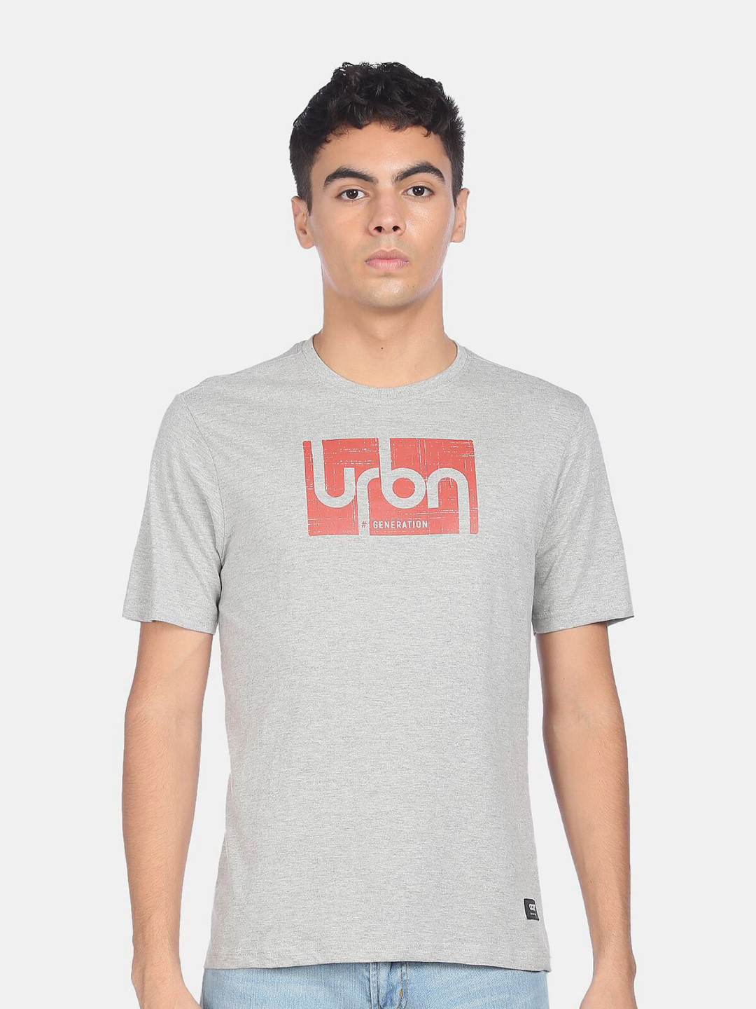 

Colt Men Grey Typography Printed Cotton T-shirt