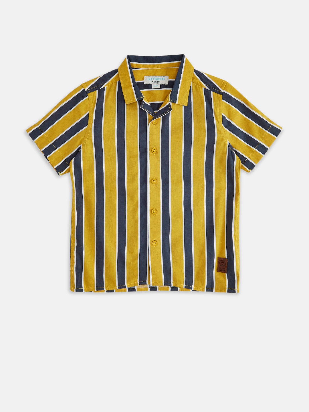 

Pantaloons Junior Boys Yellow Striped Casual Shirt