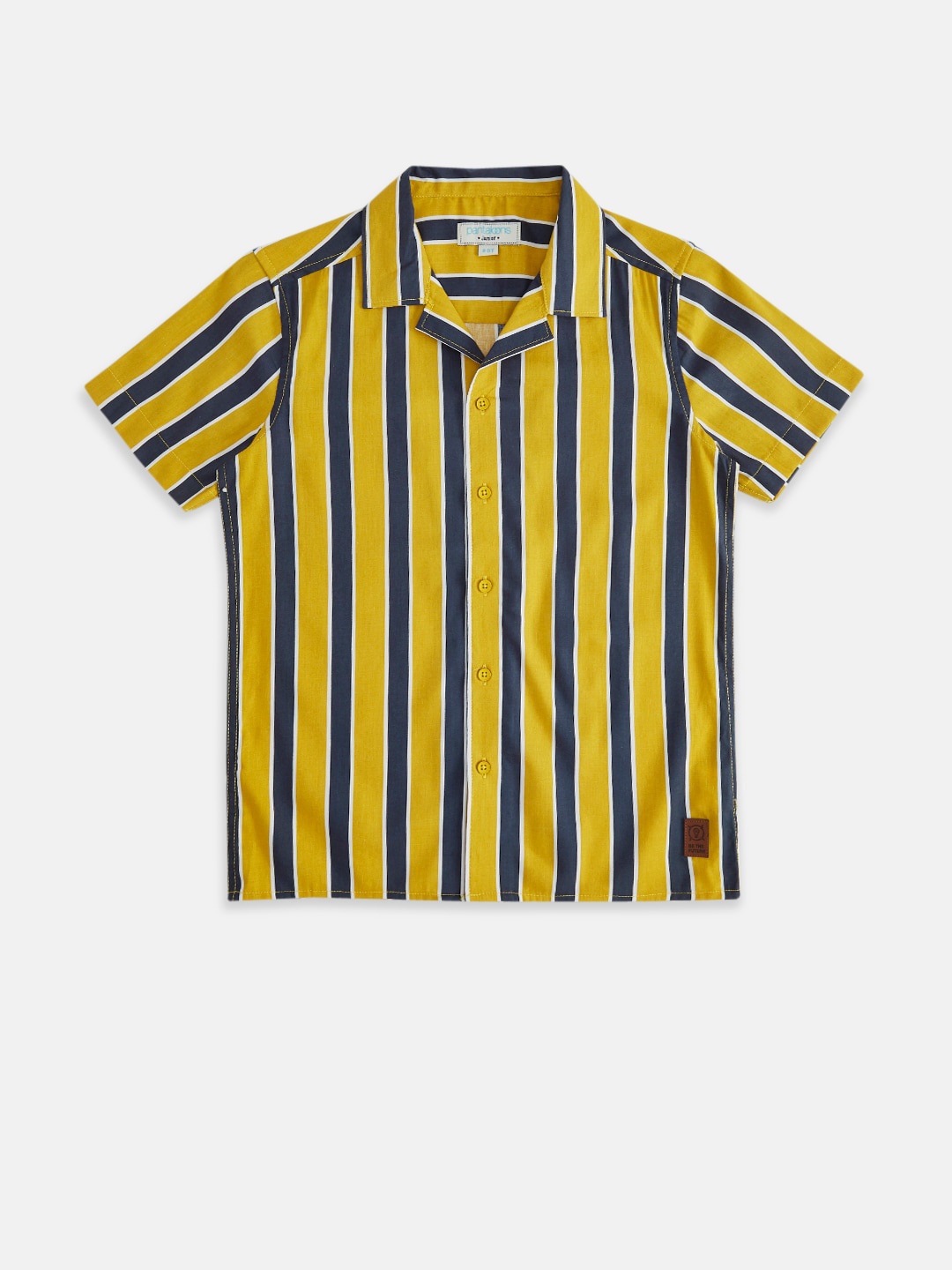 

Pantaloons Junior Boys Yellow Striped Casual Shirt