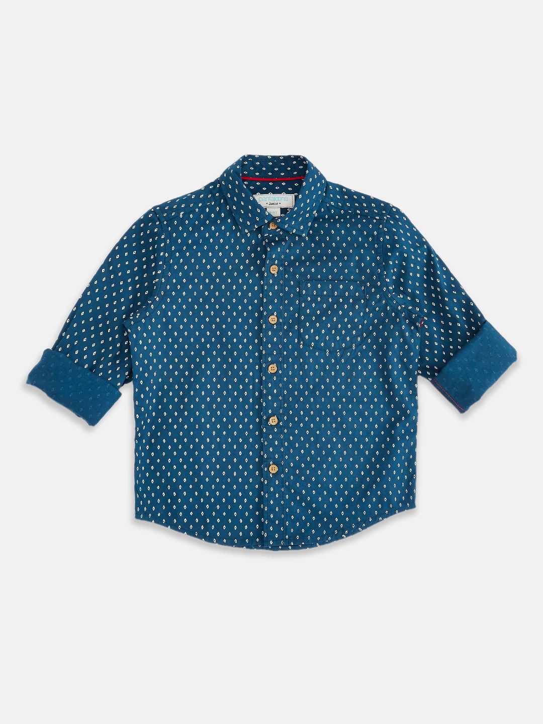 

Pantaloons Junior Boys Navy Blue Printed Casual Shirt