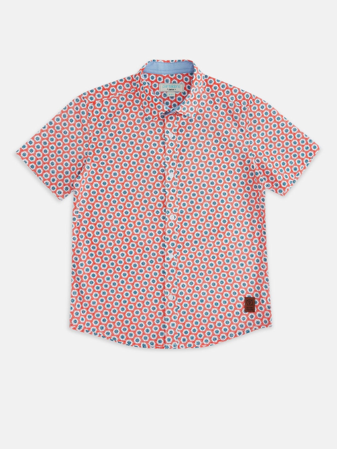 

Pantaloons Junior Boys Orange Regular Fit Floral Printed Casual Shirt