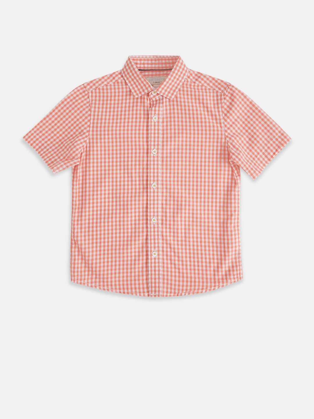 

Pantaloons Junior Boys Coral Gingham Checks Checked Casual Shirt