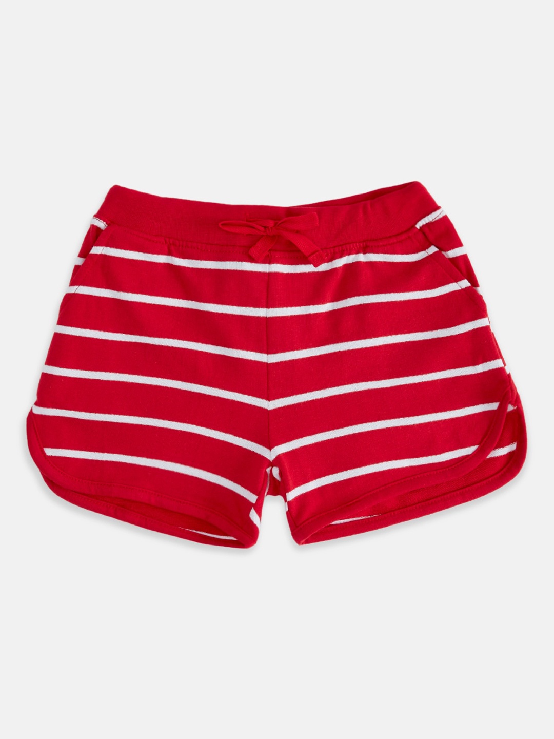 

Pantaloons Junior Girls Red & White Striped Shorts