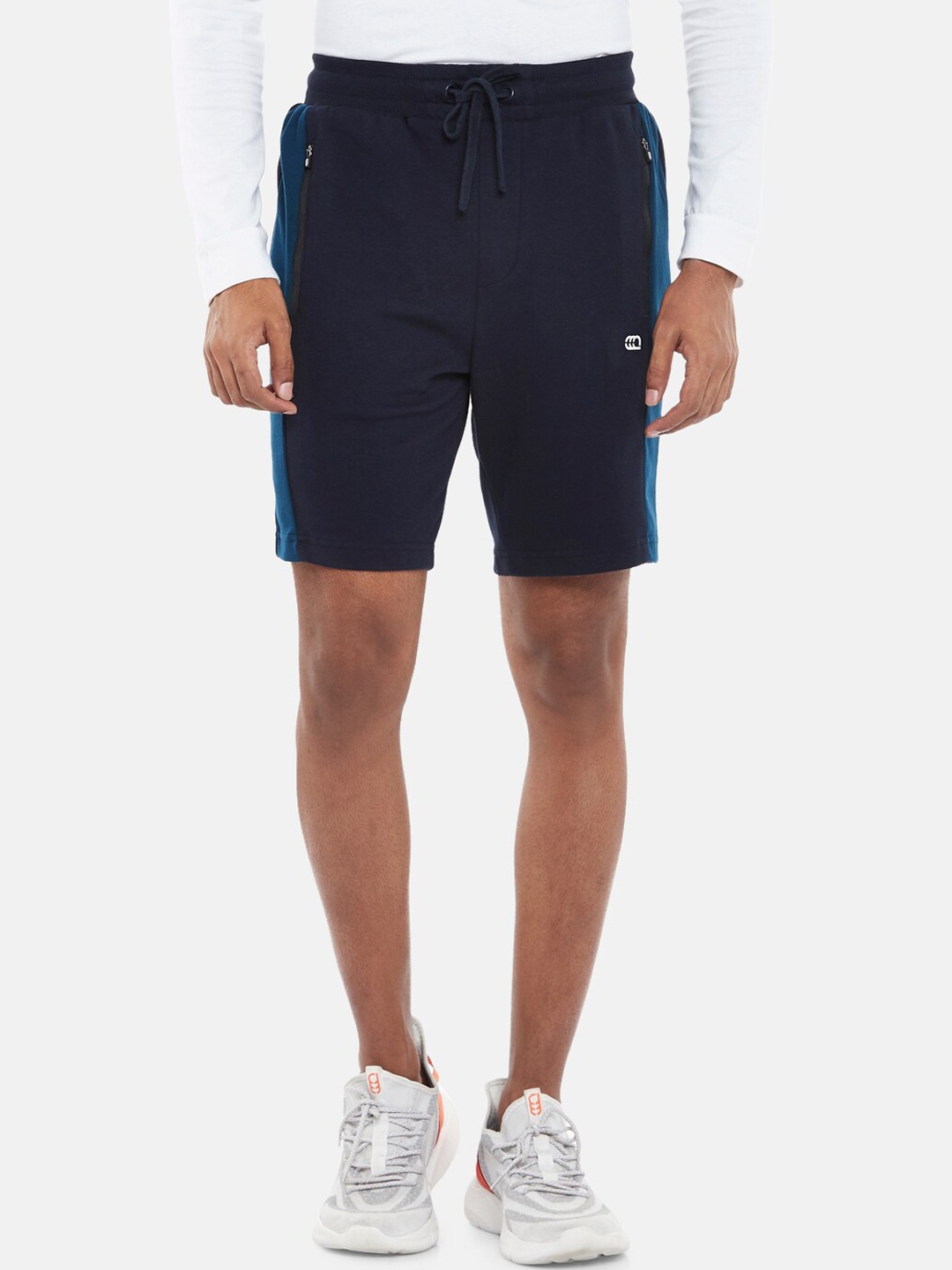

Ajile by Pantaloons Men Navy Blue Slim Fit Sports Shorts