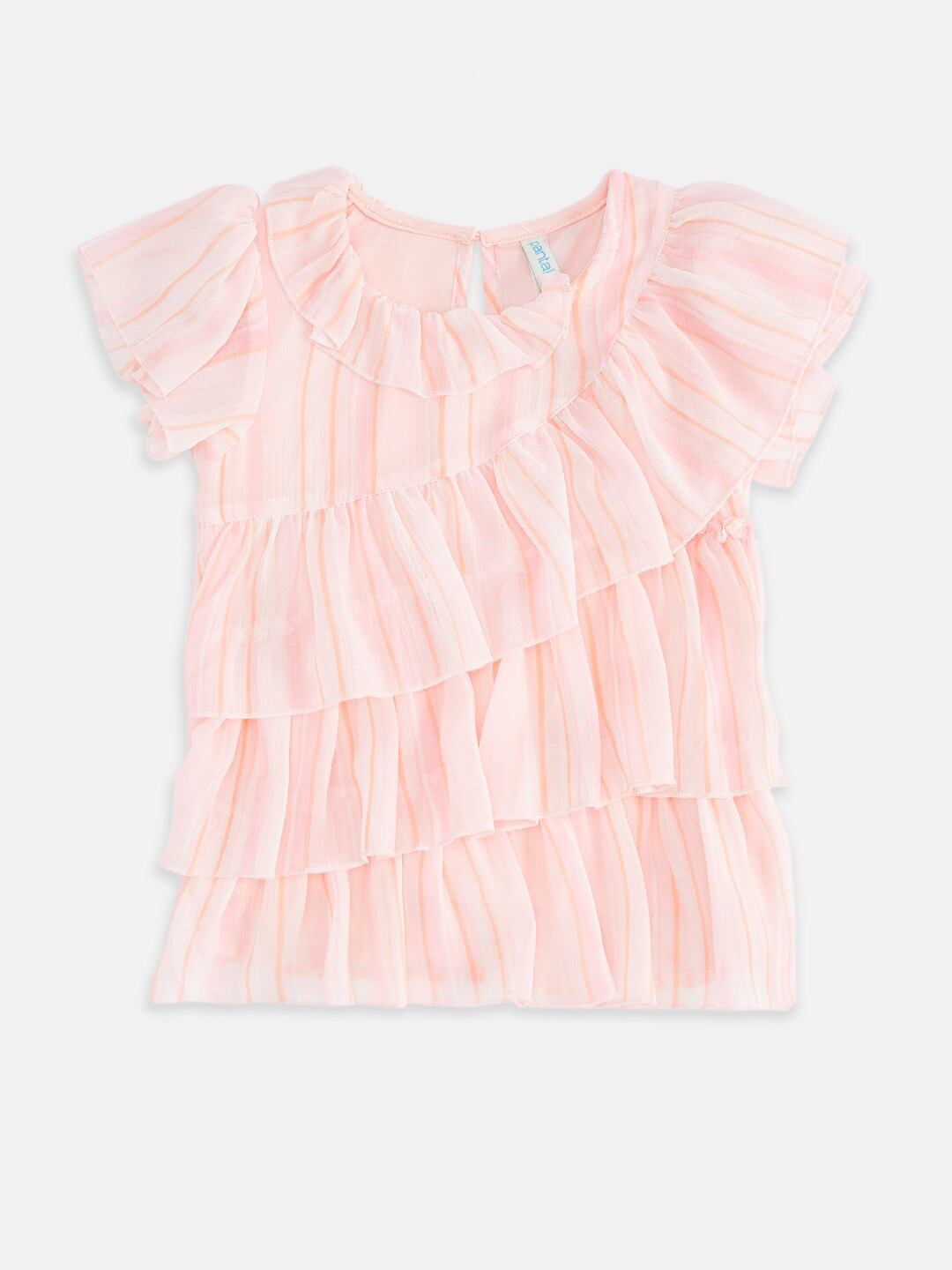 

Pantaloons Junior Pink Print Ruffles Top
