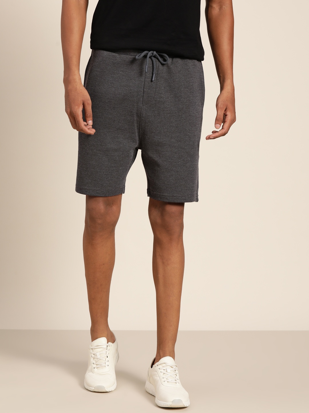 

ether Men Charcoal Grey Melange Regular Shorts