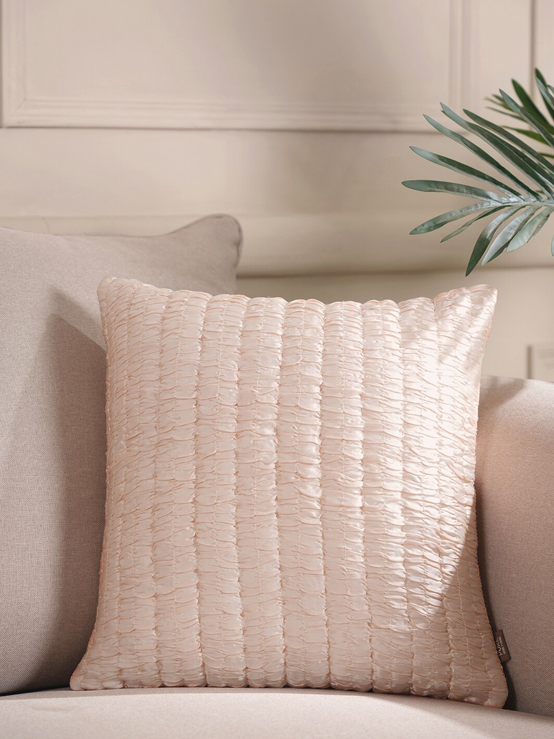 

Pure Home and Living Pink Striped Square Cushion Covers