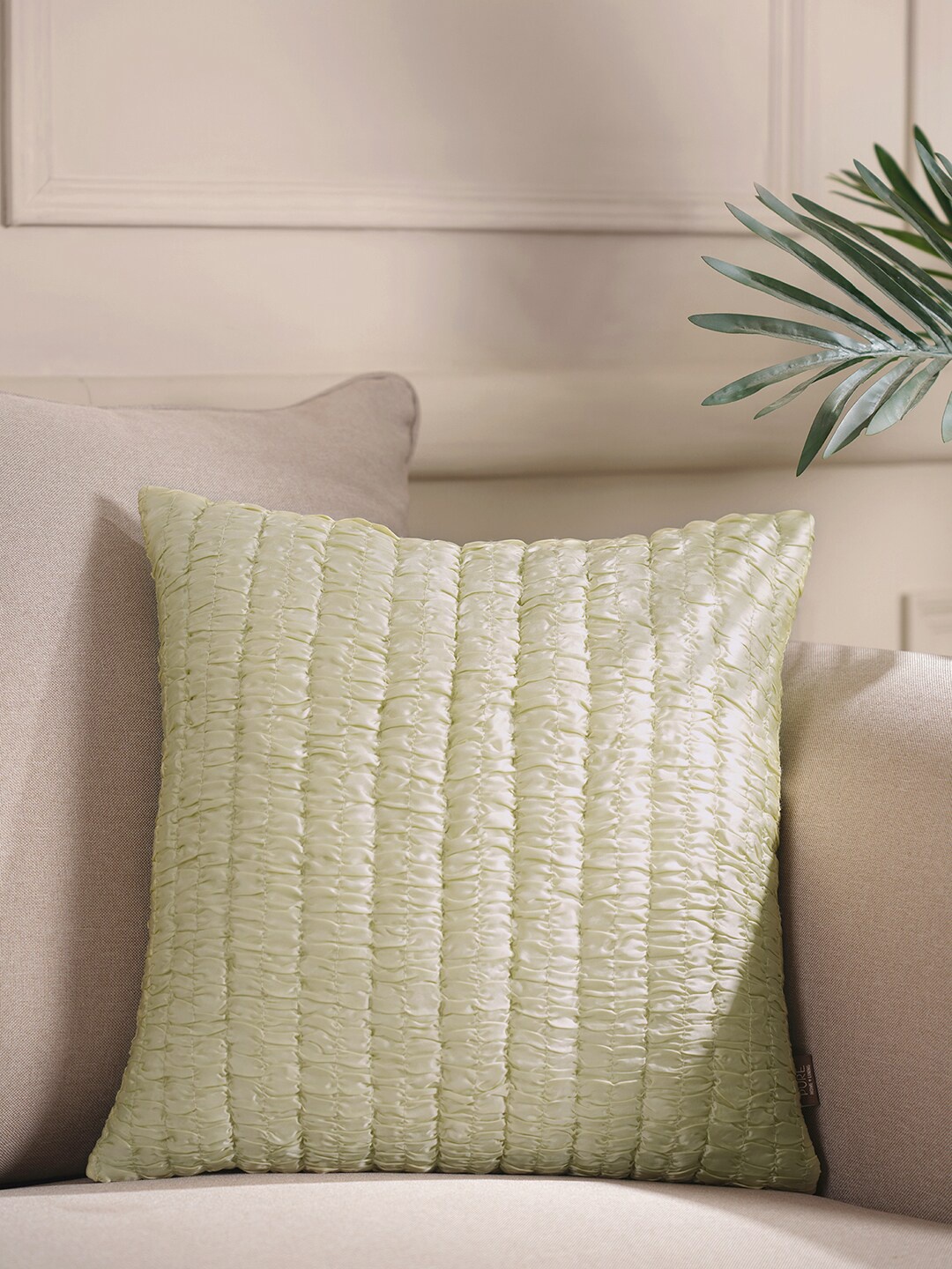 

Pure Home and Living Green Striped Square Cushion Covers