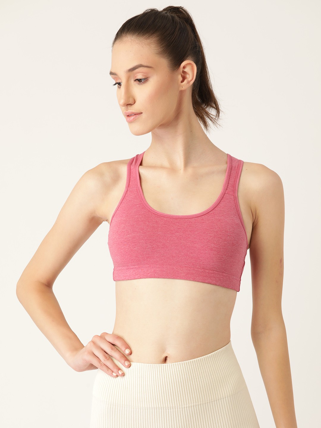 

Lady Lyka Pink Cotton Sports Bra