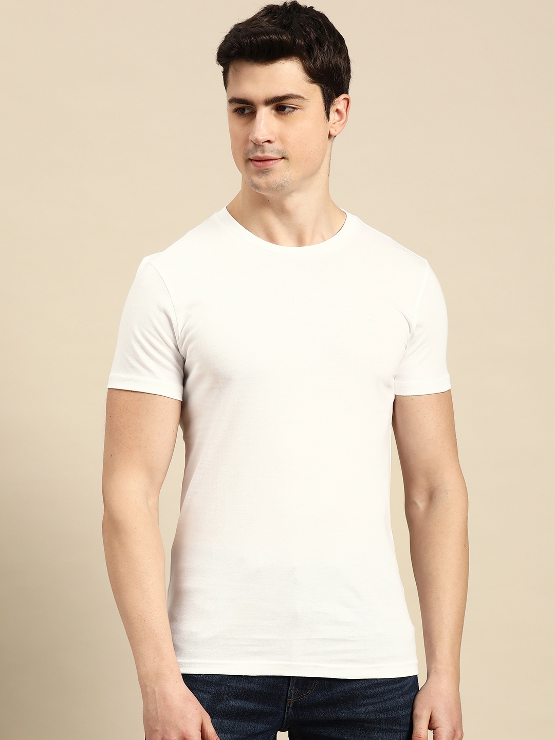 

United Colors of Benetton Men Pure Cotton T-shirt, White