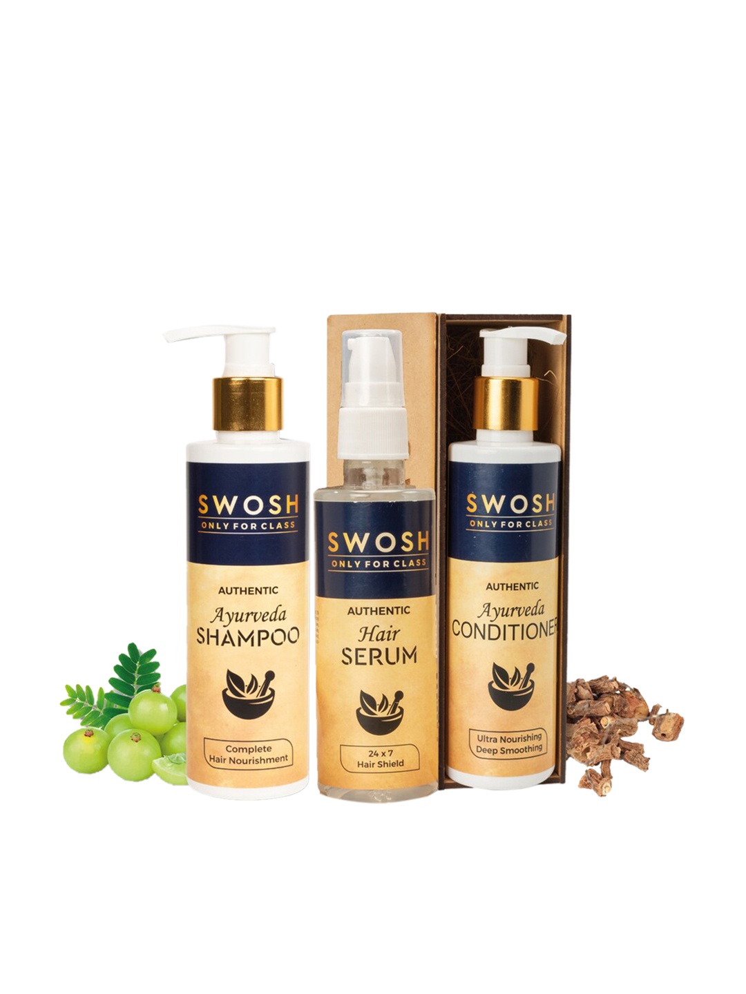 

SWOSH 3 Pieces Ayurvedic Hair Care Kit, Transparent