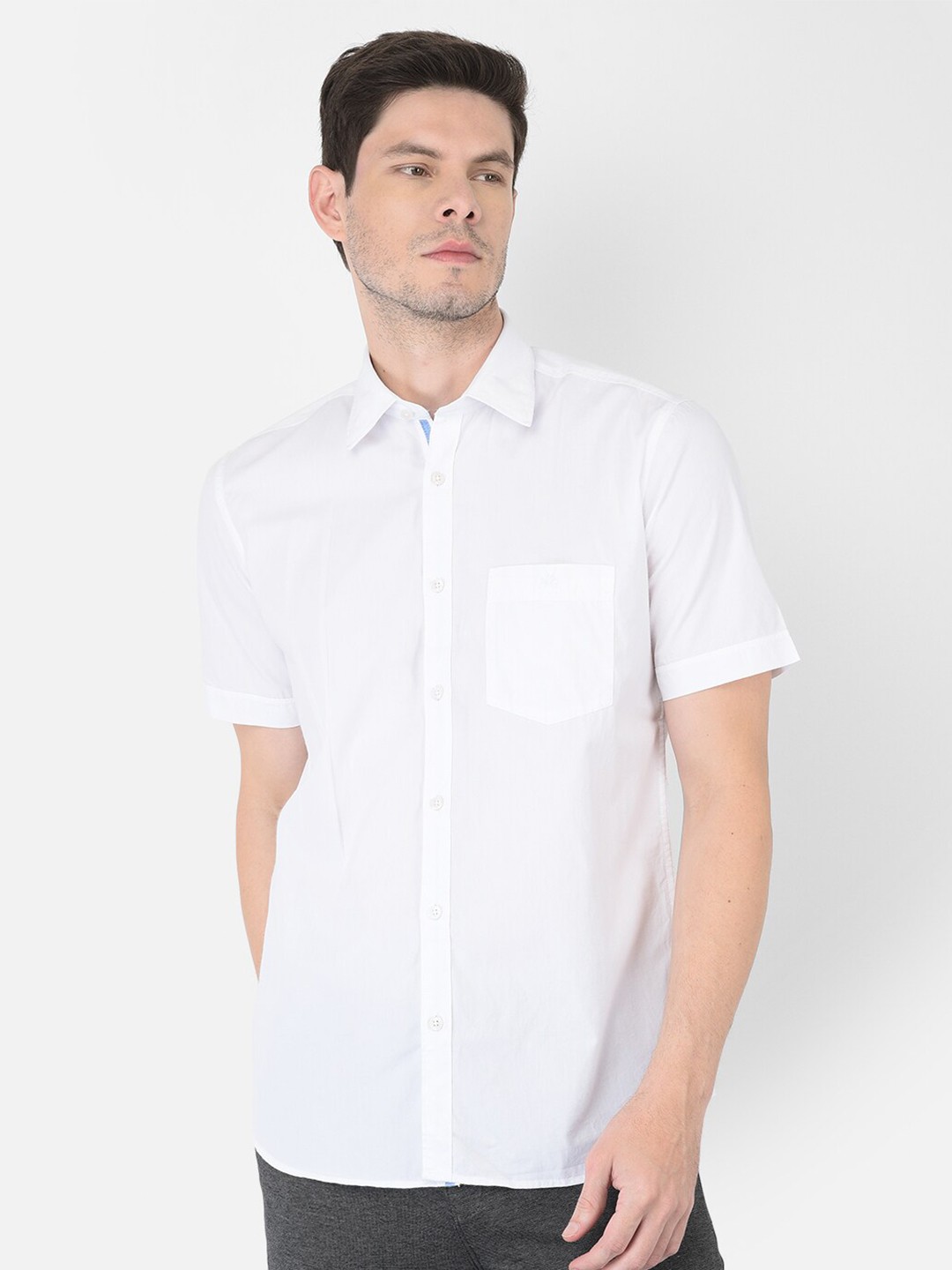 

Crimsoune Club Men White Slim Fit Pure Cotton Casual Shirt