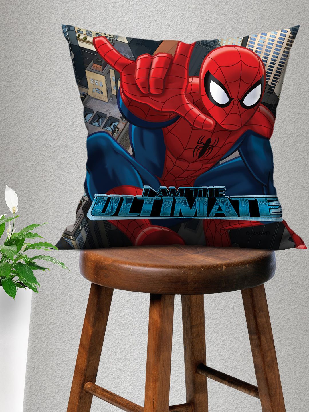 

Marvel Blue & Red Spiderman Print Square Cushion Cover