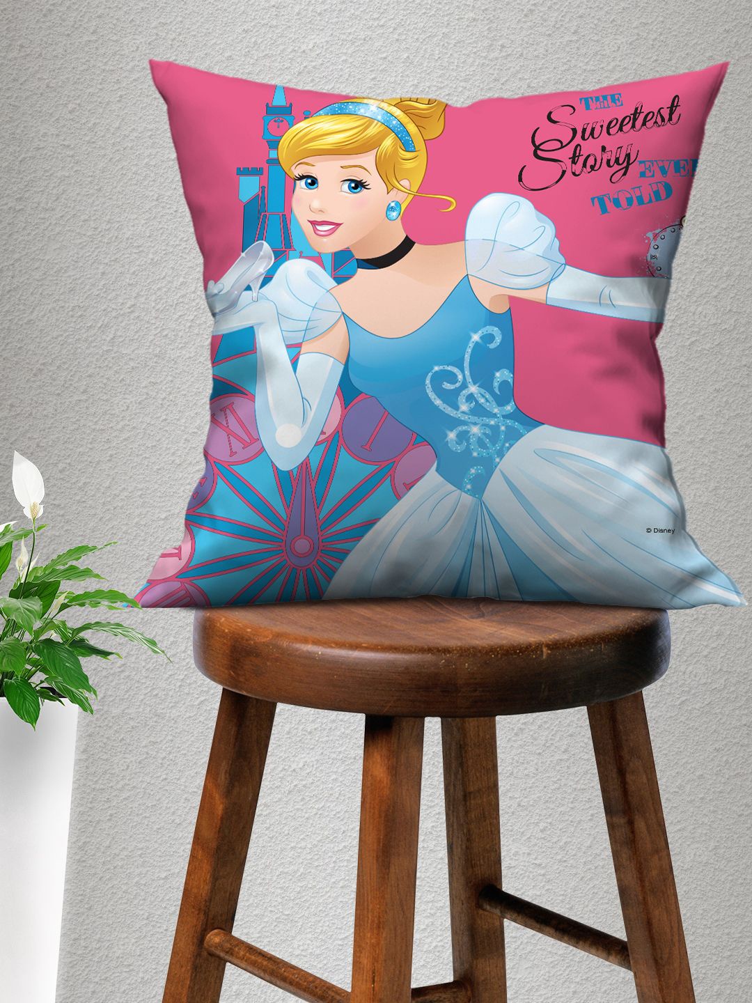 

Disney Pink & Blue Cartoon Characters Square Cushion Covers