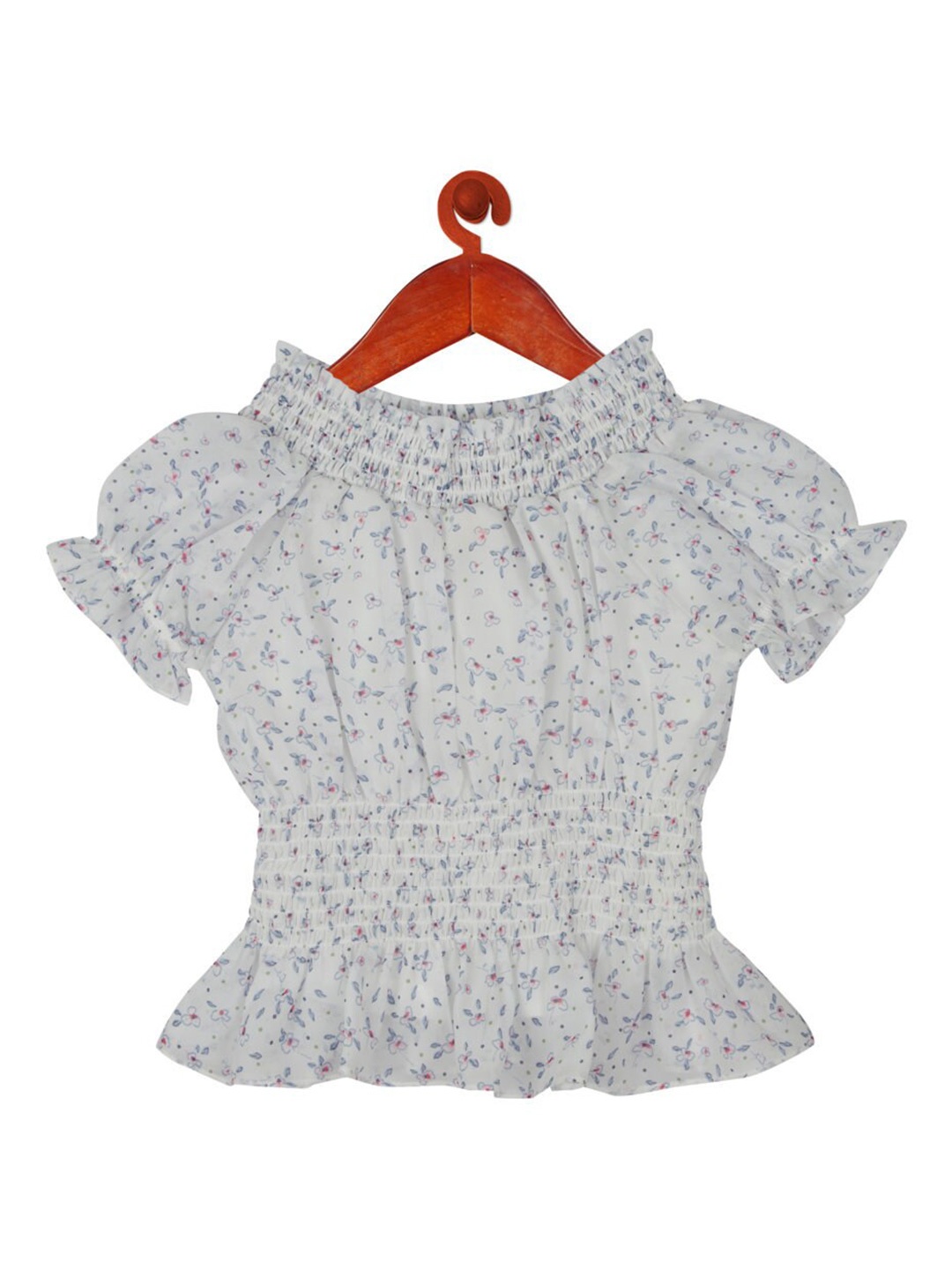 

Tiny Girl White Floral Print Top