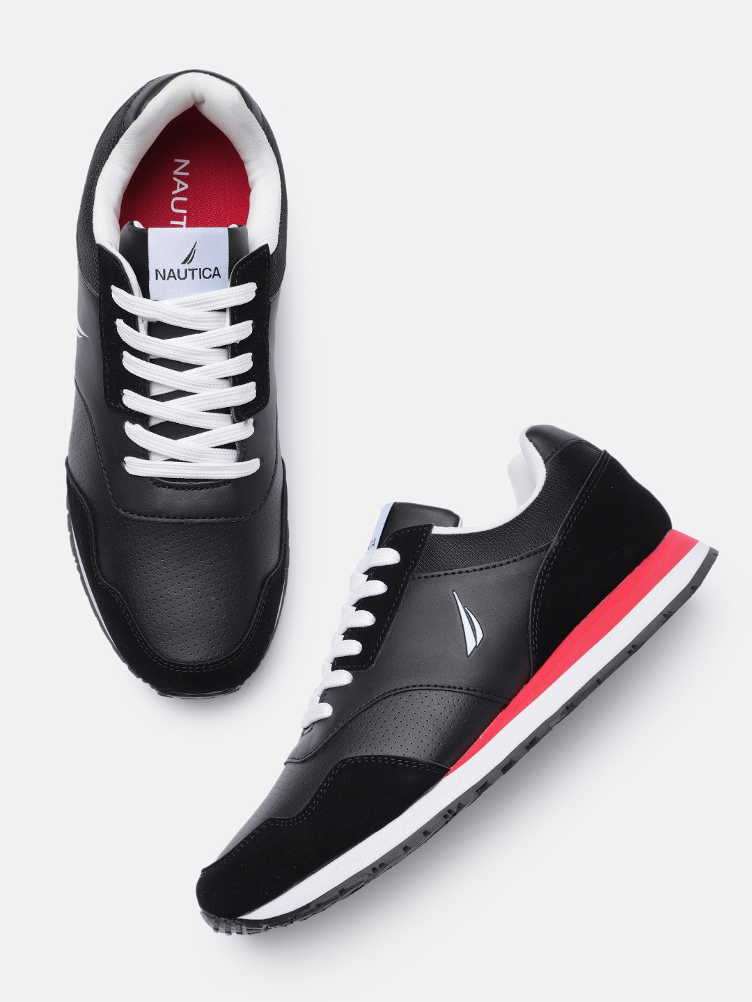 

Nautica Men Solid Sneakers, Black