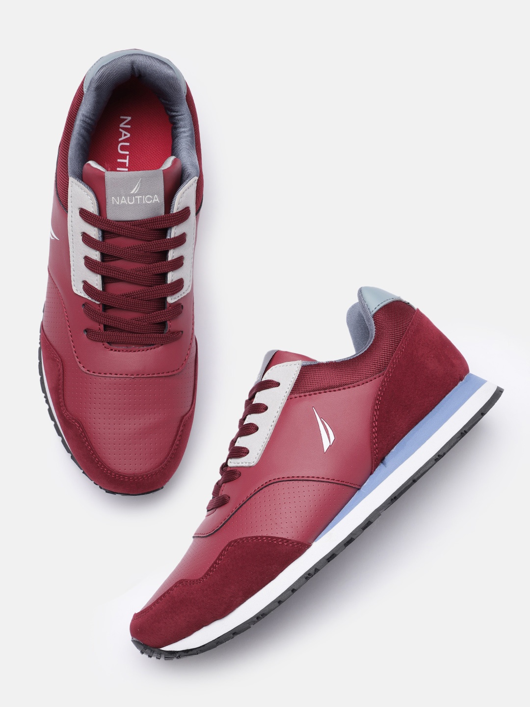 

Nautica Men Solid Sneakers, Maroon