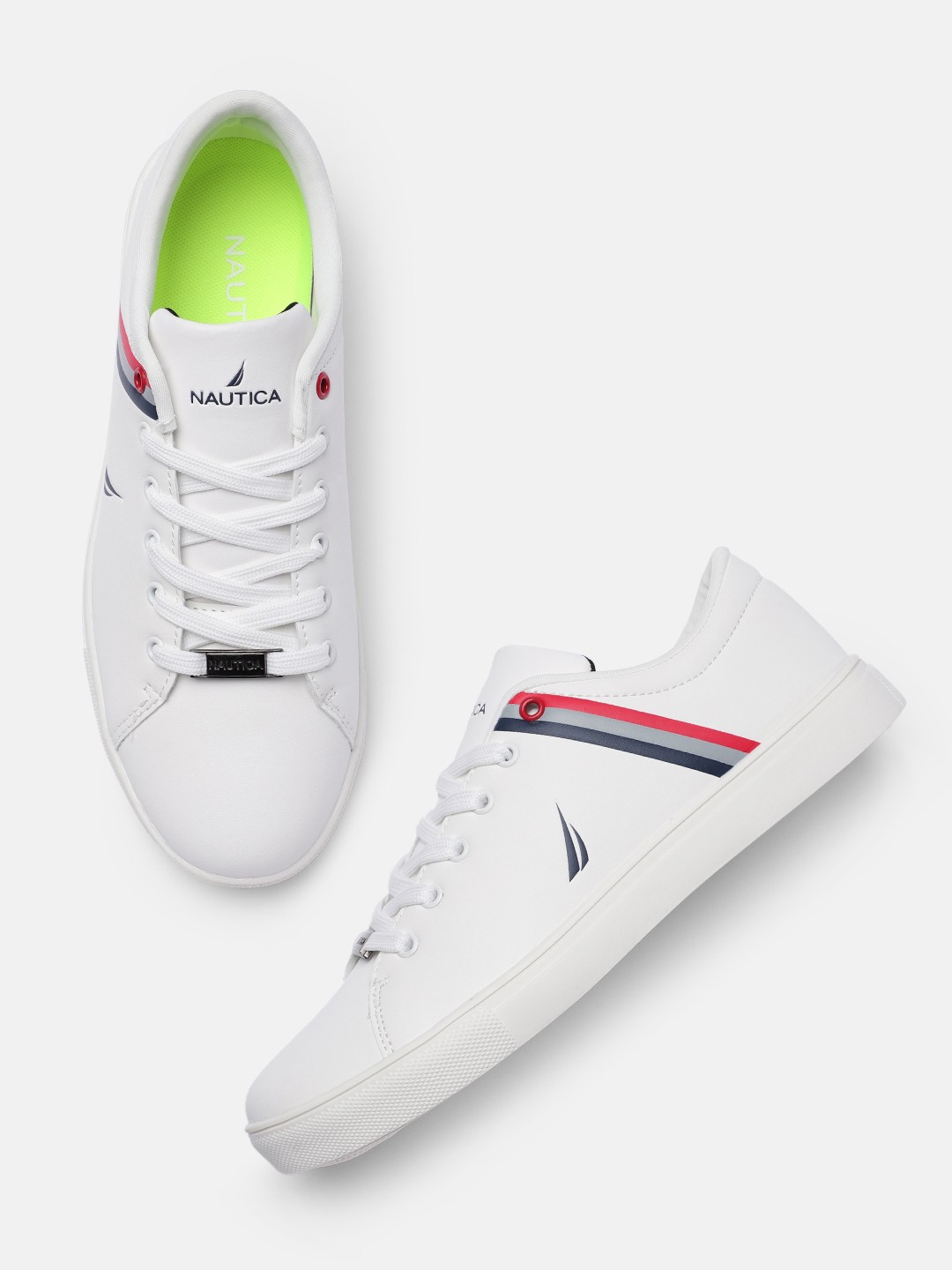 

Nautica Men Solid Sneakers, White