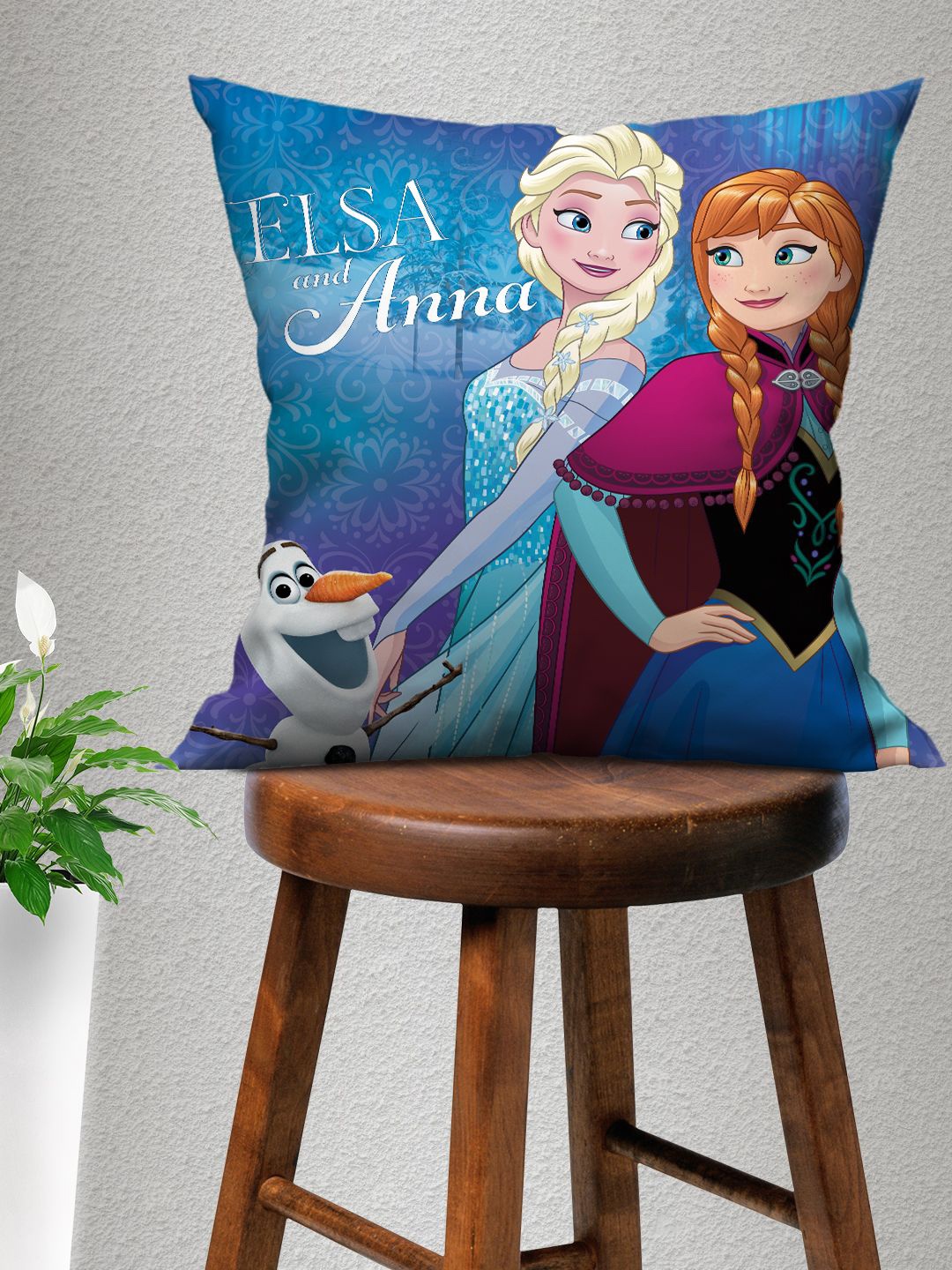 

Disney Blue Frozen Printed Cushion with Cover 40x40 cm