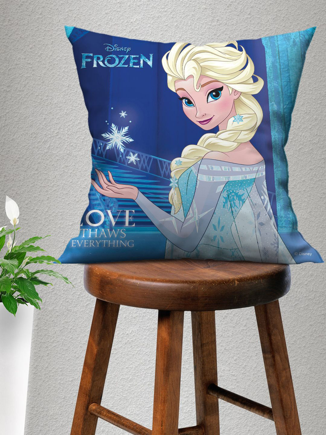 

Disney Blue Frozen Printed Cushion Cover