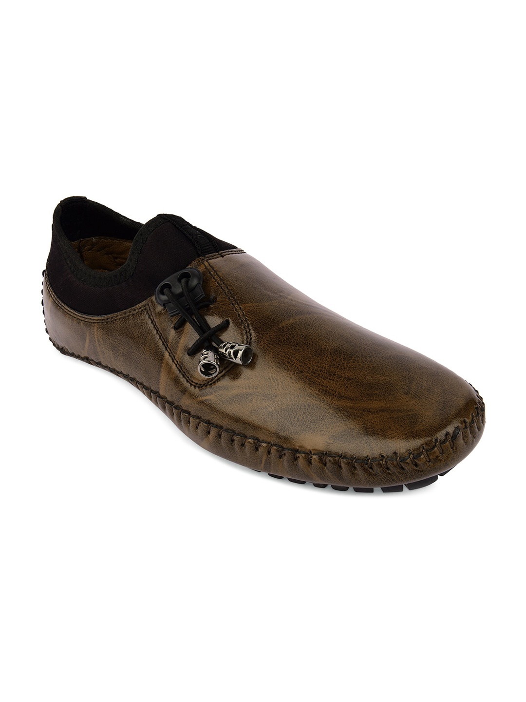 

Hulya Men Brown Solid Driving Shoes