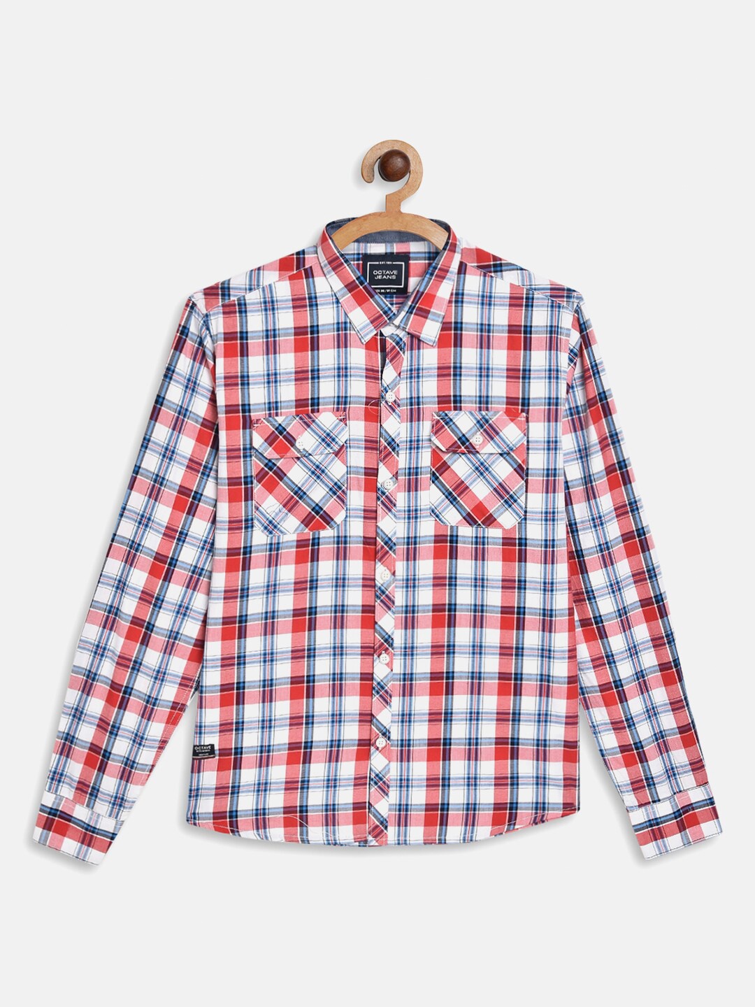 

Octave Boys Maroon & White Checked Casual Shirt