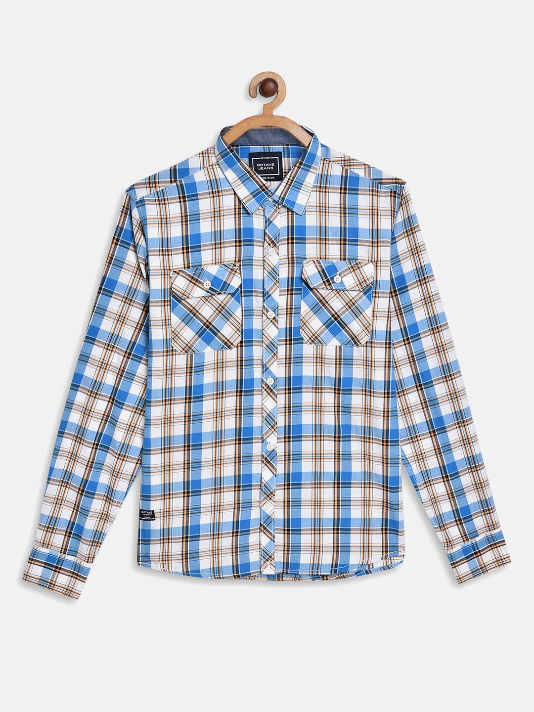 

Octave Boys Blue & White Checked Casual Shirt