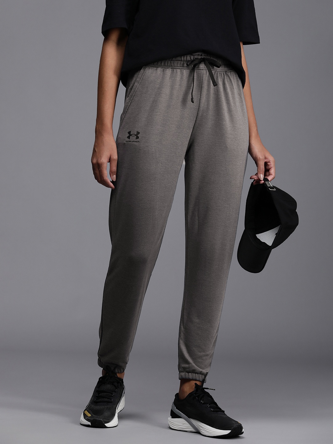 

UNDER ARMOUR Women Solid RIVAL TERRY Joggers, Grey