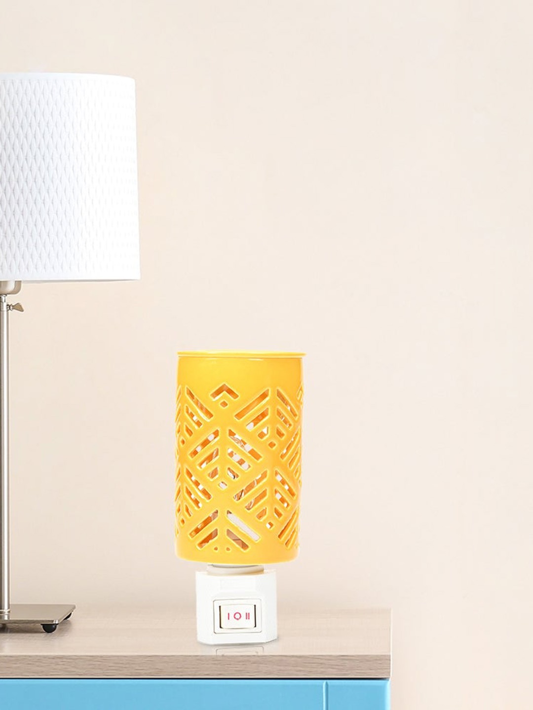 

Athome by Nilkamal Mustard Yellow Palm Leaf Cutwork Lantern